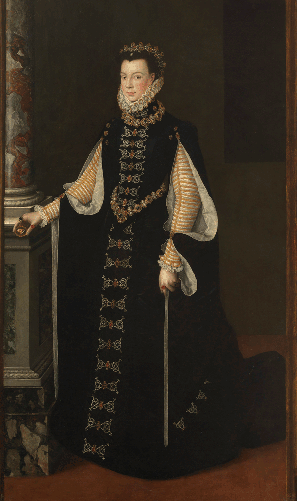 Isabel de Valois sostiene un retrato de su marido Felipe II