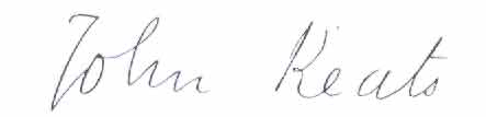 firma de John Keats
