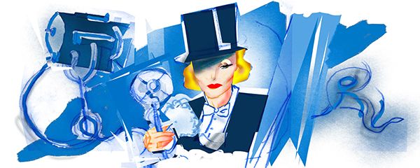 Marlene Dietrich ilustrada por la artista Sasha Steinberg