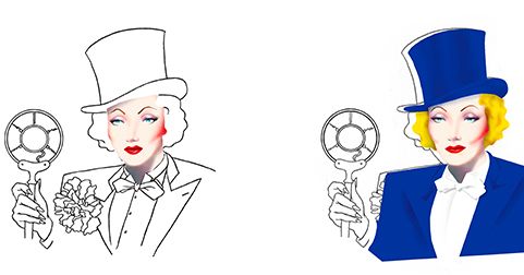 Marlene Dietrich en el Doodle de Google