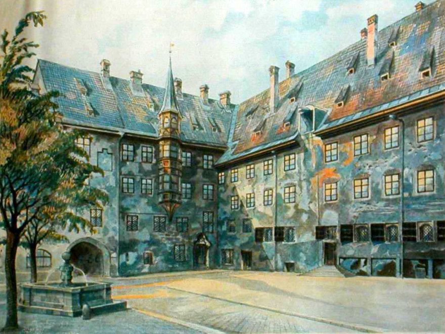 Patio del Alter Hof Munich. 1914