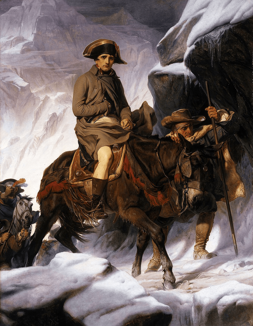 Napoleón cruzando los Alpes. Versión de Paul Delaroche