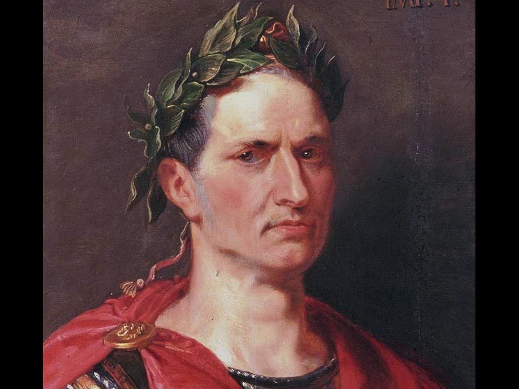 Julio César coronado con laurel
