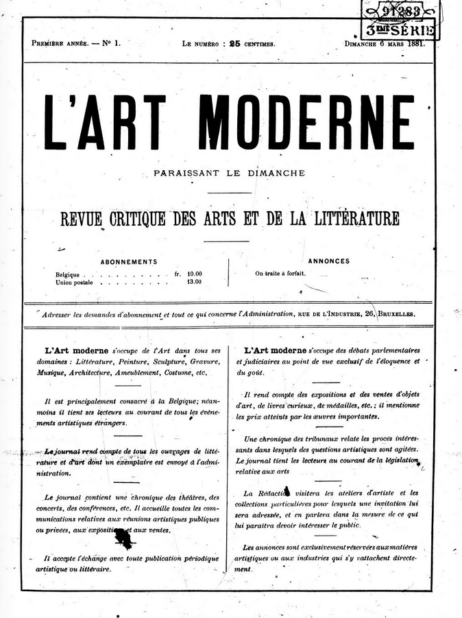 el periódico L’Art Moderne